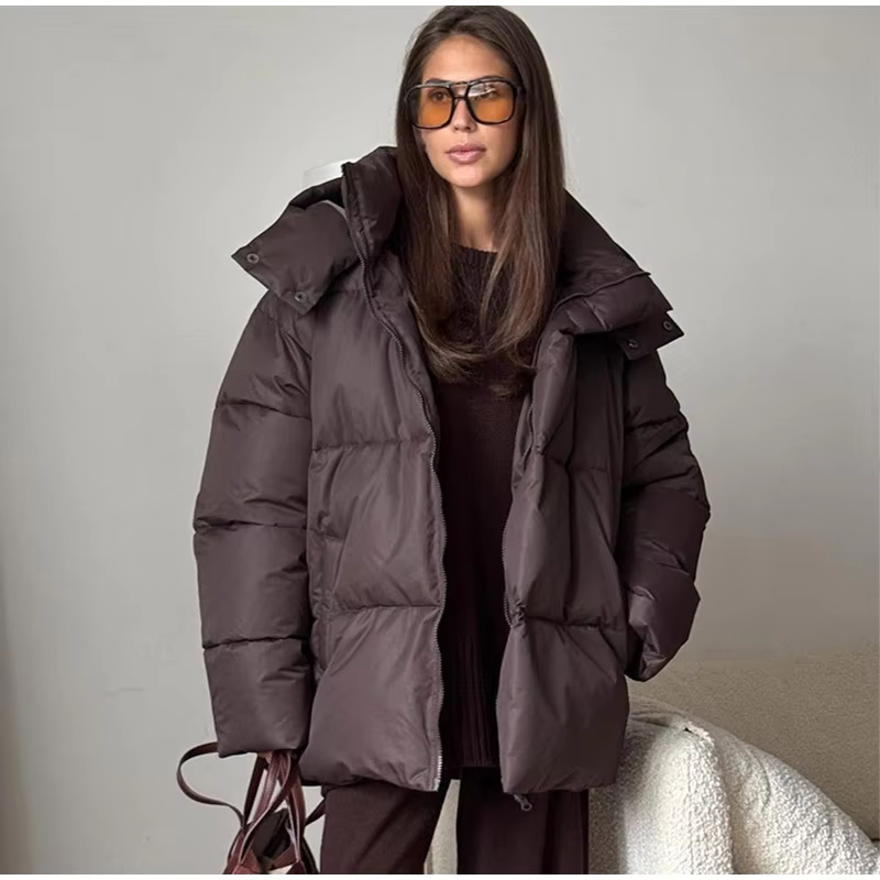 Street-Wave Puffer Jacket For Women Ultra Warm Cozy Insulated Coat With Oversized Fit