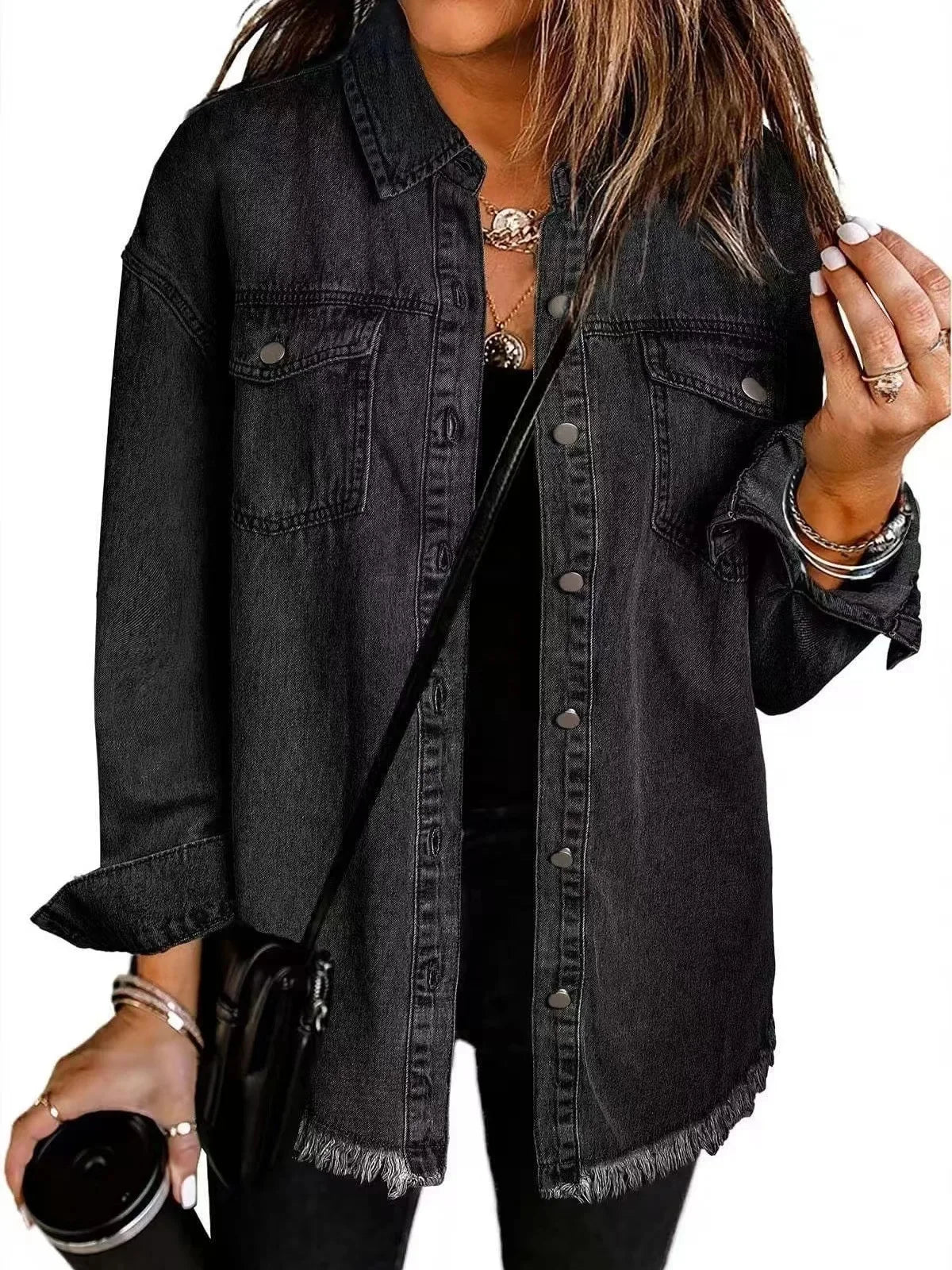 Street Wave Sophia Denim Shirt Jacket Unisex Layering