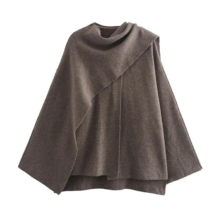 Street-Wave Asymmetric Commuter Coat Unisex Warm Knit