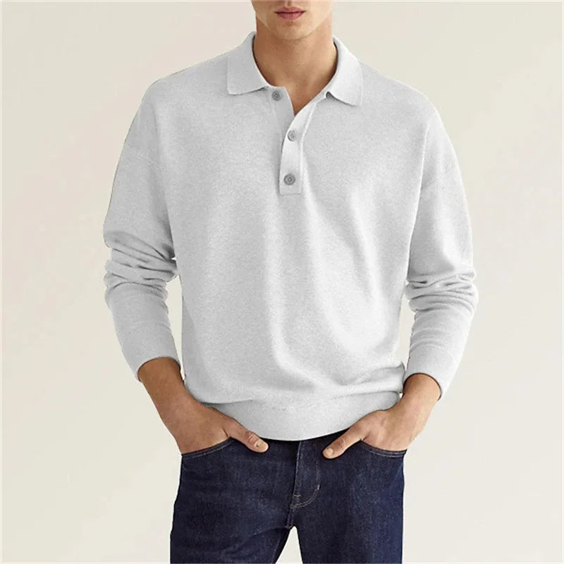 Grant Estate Wool Polo Shirt for Men by Street-Wave Wool Cotton Blend Soft Breathable Classic Lapel Collar