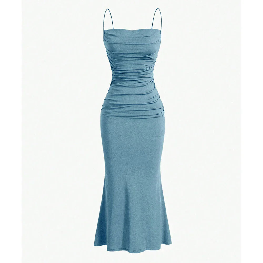 Street Wave Anna Draped Maxi Dress With Flattering Stretch For Petite Women