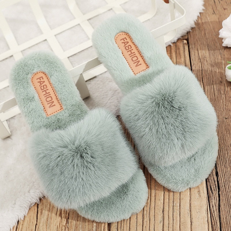 Street-Wave Orthopedic Slippers For Women Plush Fur Comfort Warm Indoor Shoes Everyday