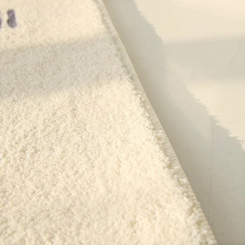 Eprolo Cream Fluffy Cloakroom Rug Non Slip Plush Homeowners