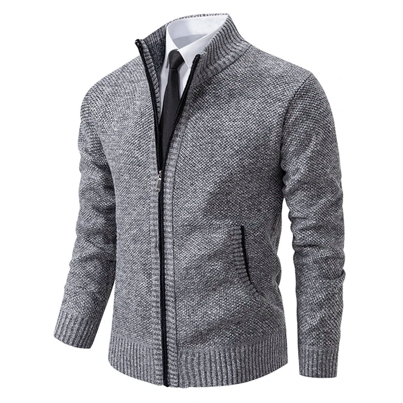 Street-Wave Men's Fleece Vest Slim Fit Stand Collar Zipper Soft Warm Layering Outerwear