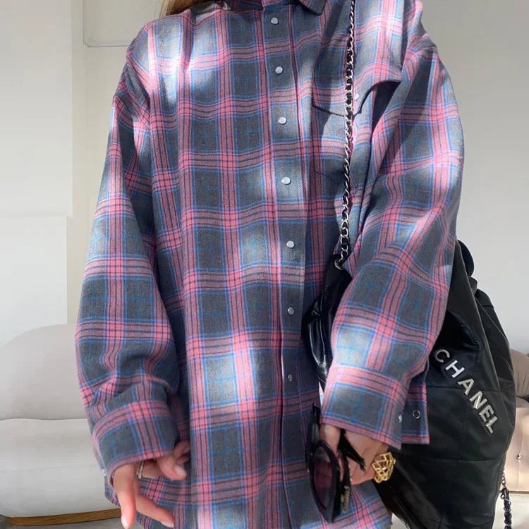 Plaid Shirt Cotton Blend Comfort By Street Wave For Streetwear Lovers Effortless Trendy Everyday