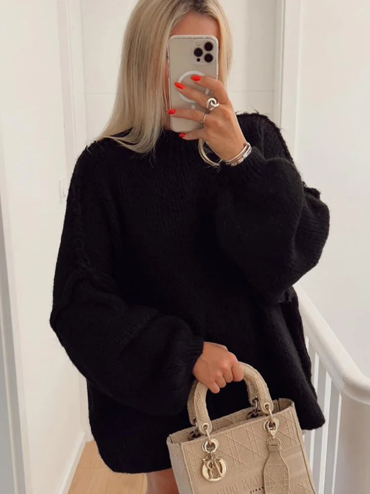 Street Wave Knit Sweater For Women Elegant Patterned Cozy Warmth Stylish Everyday Wear