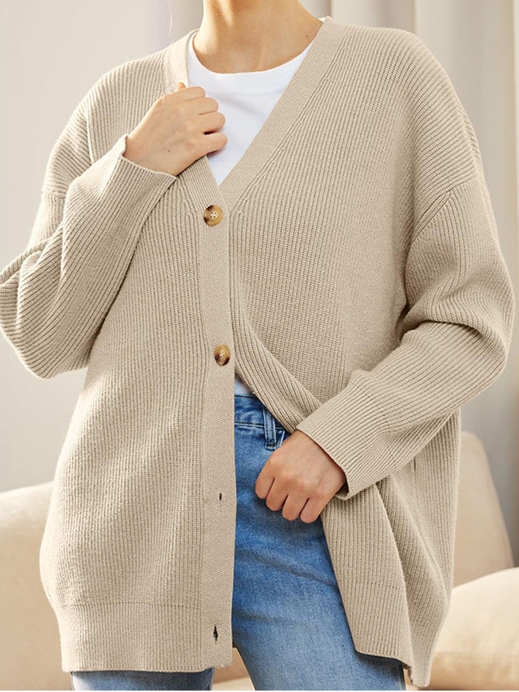 Street-wave Knitted Autumn Cardigan Vest For Women Cozy Button Front Versatile Office Casual