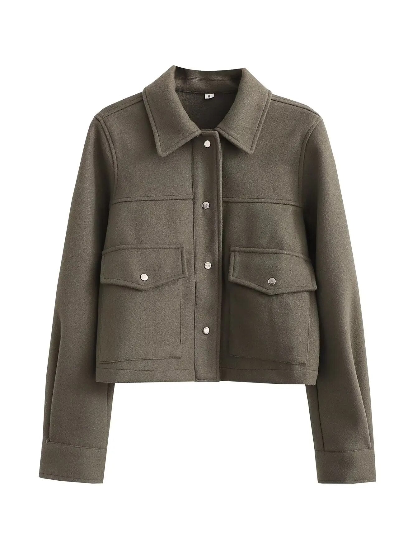 Street-wave Elegant Beige Jacket With Colorful Collar For Women Cropped Chic Luxe Style