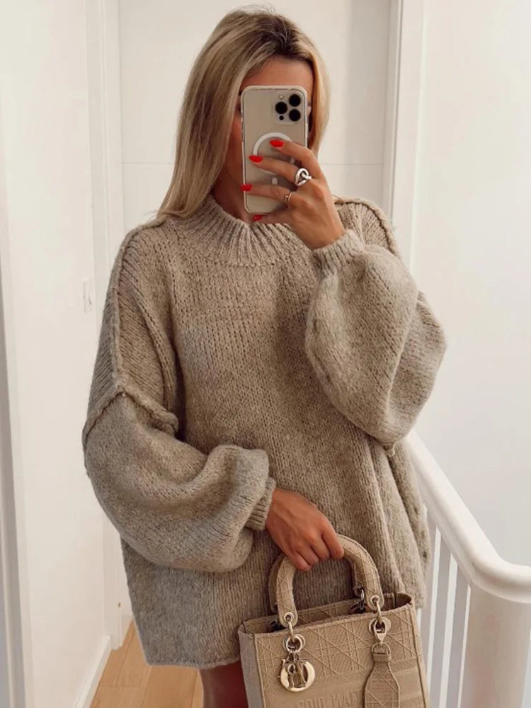 Street Wave Knit Sweater For Women Elegant Patterned Cozy Warmth Stylish Everyday Wear