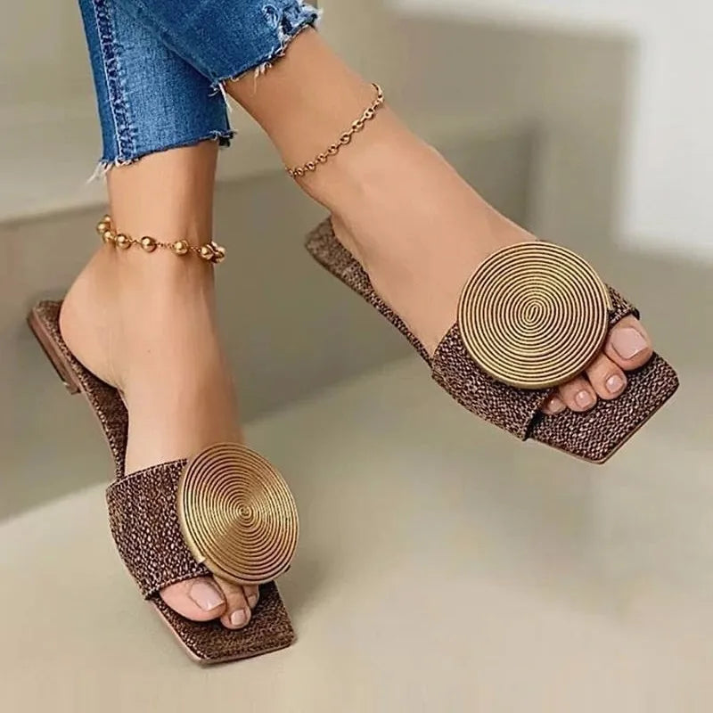 Women's Woven Sandals with Adjustable Straps and Open Toe
