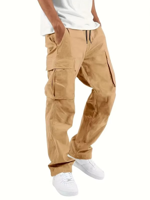Street-Wave Men's Relaxed Fit Cargo Jogger Pants With Drawstring Waist For Everyday Comfort