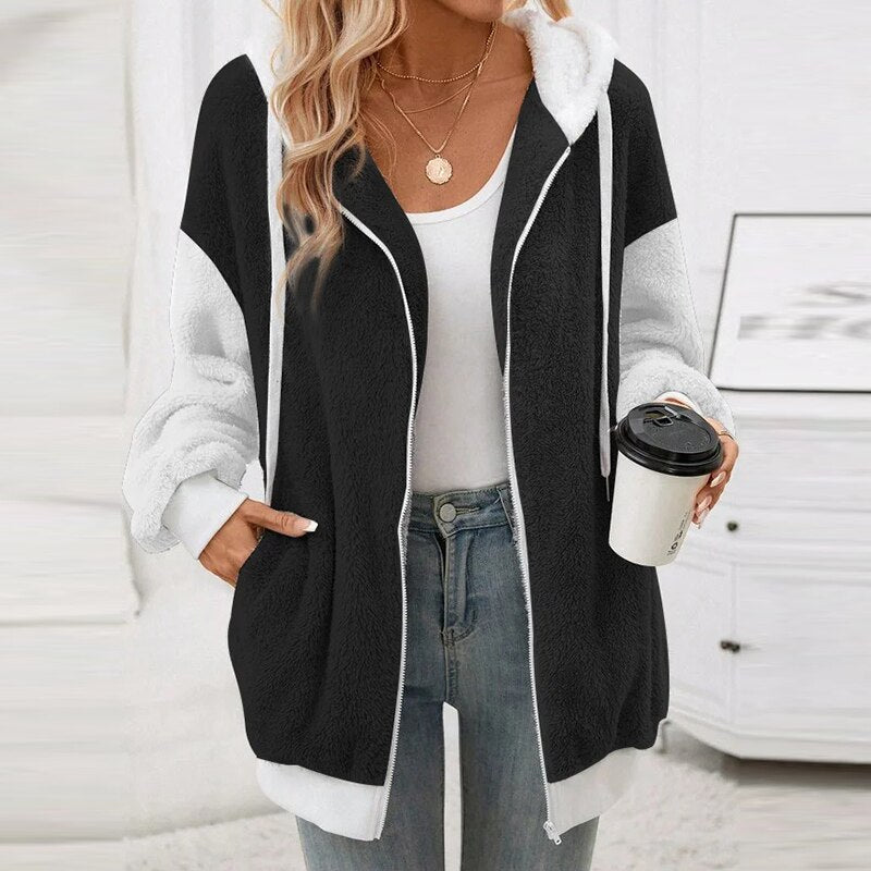 Street Wave Orla Hooded Fleece Pullover Women Water Resistant Windproof Cozy Outdoor Jacket