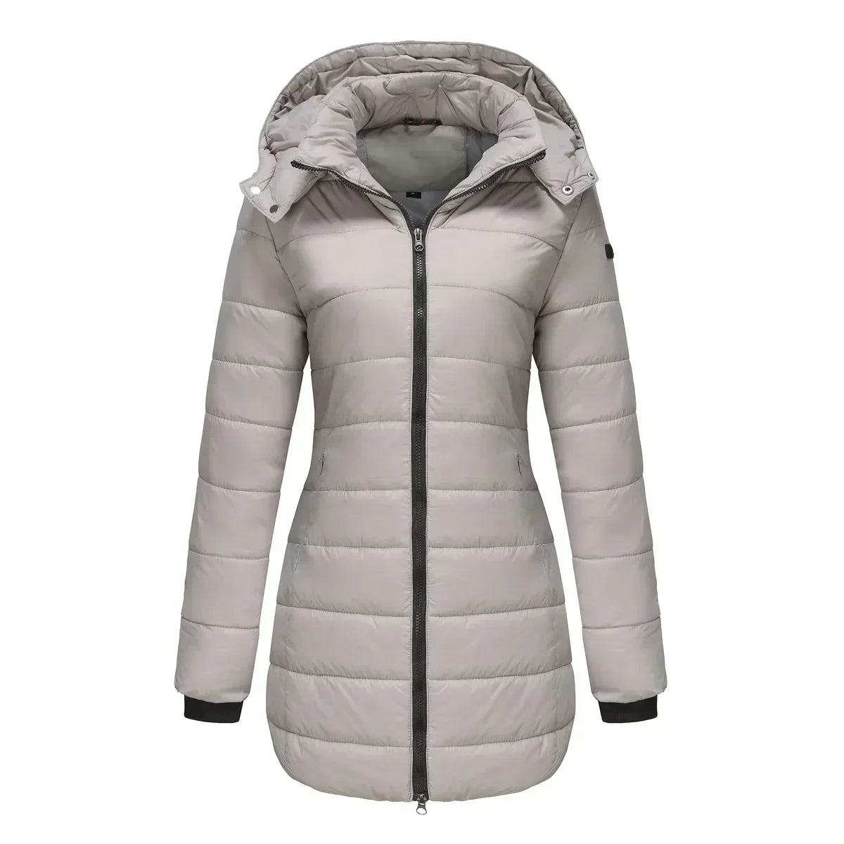 Street Wave Women Winter Puffer Coat With Removable Quilted Hood Cozy Insulation