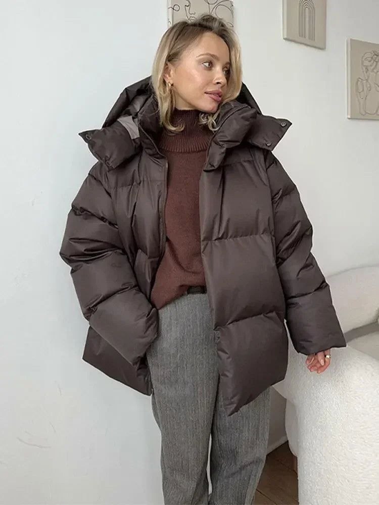 Street-Wave Womens Puffer Jacket Waterproof Cozy Warm Lining Stylish Winter Coat