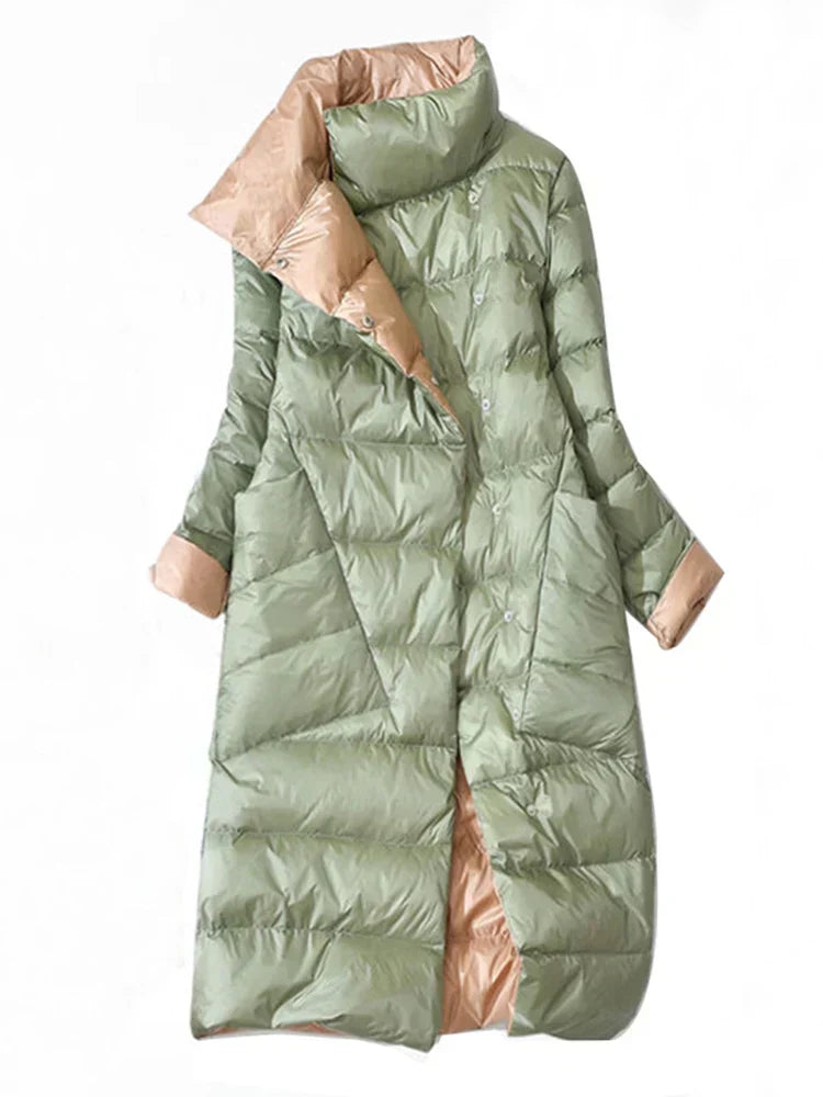 Streetwave Womens Long Plaid Puffer Coat With Heat Retention And Practical Pockets For Winter
