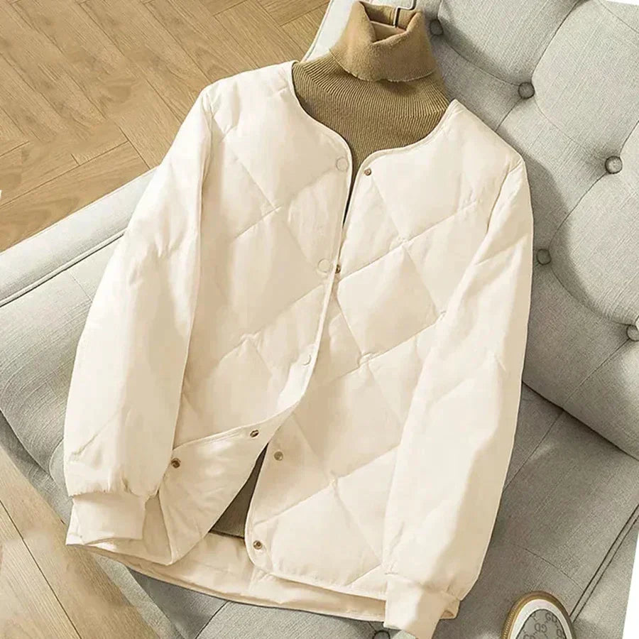 Street-wave Lightweight Duck Down Jacket With Quilted Cotton Shell For Urban Wear