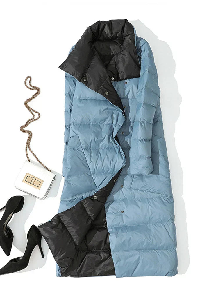 Streetwave Womens Long Plaid Puffer Coat With Heat Retention And Practical Pockets For Winter
