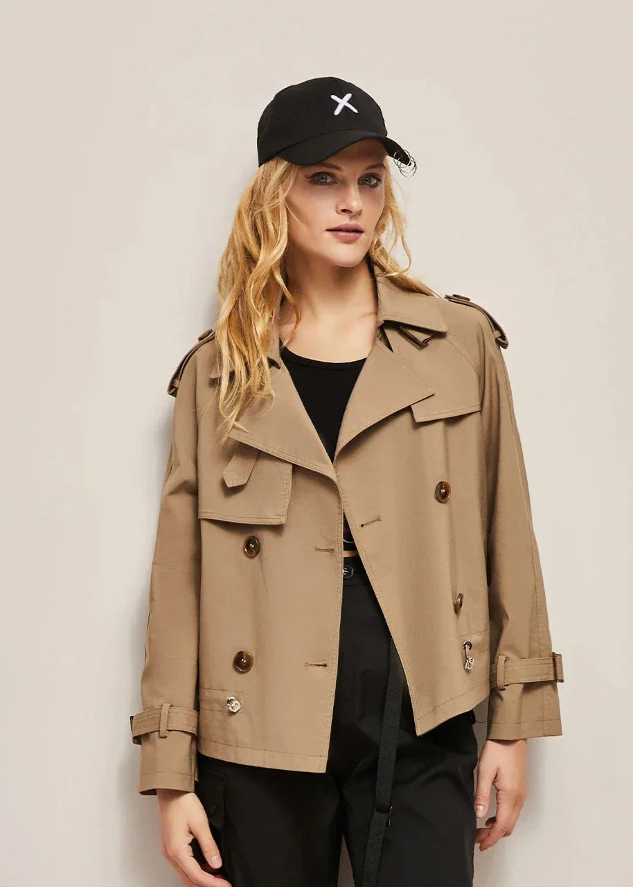 Street Wave Double Breasted Trench Coat For Women Versatile Chic Coat For Formal And Casual Looks