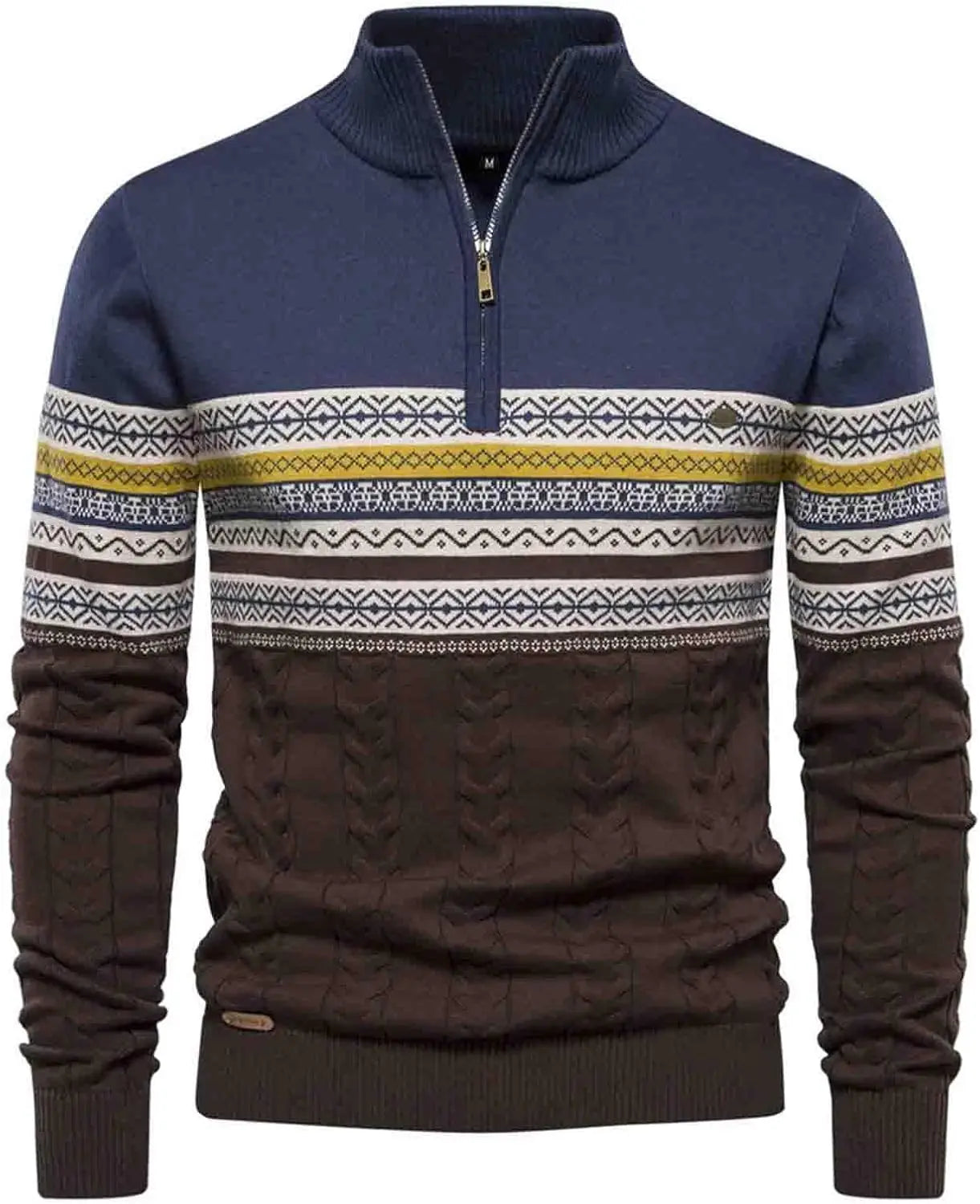 Street Wave Quarter Zip Sweater Unisex Warm Stand Up Collar
