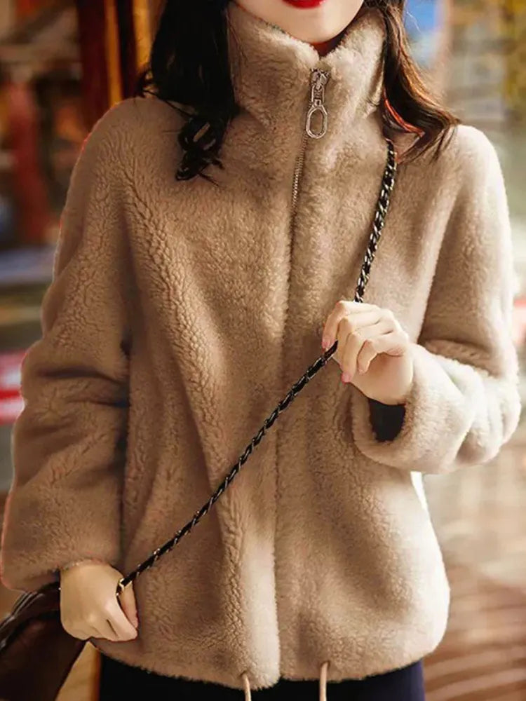 Street-Wave Reversible Puffer Jacket For Women High Neck Collar Cozy Warmth And Style
