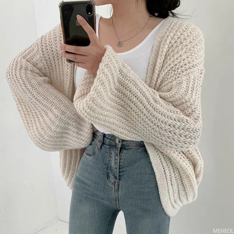 Street-wave Plus Size Oversized Chunky Knit Cardigan For Cozy Warmth And Chic Layering