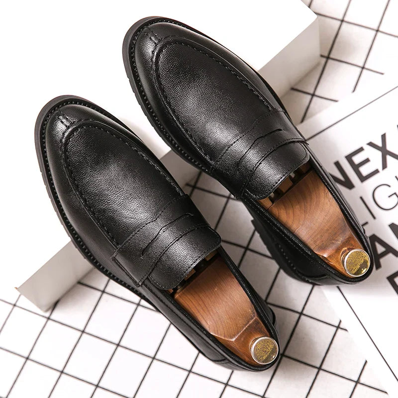 TrendStep Men Leather Loafers Elegance Premium Dress Shoes For Modern Gentlemen Everyday Wear