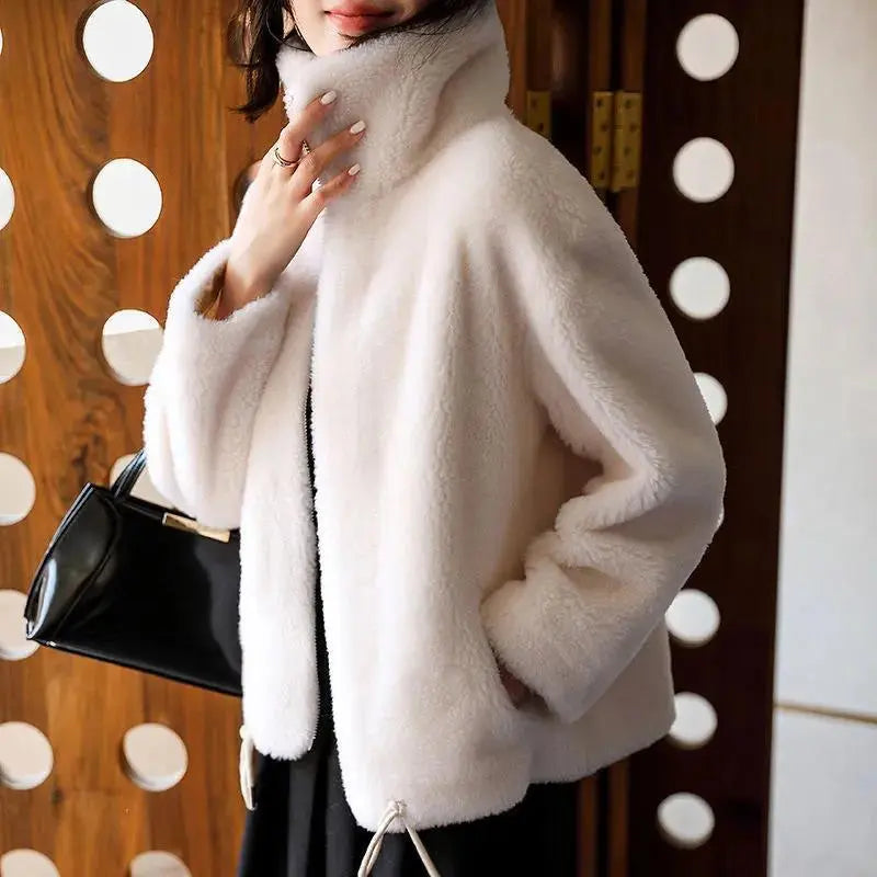 Street-Wave Reversible Puffer Jacket For Women High Neck Collar Cozy Warmth And Style