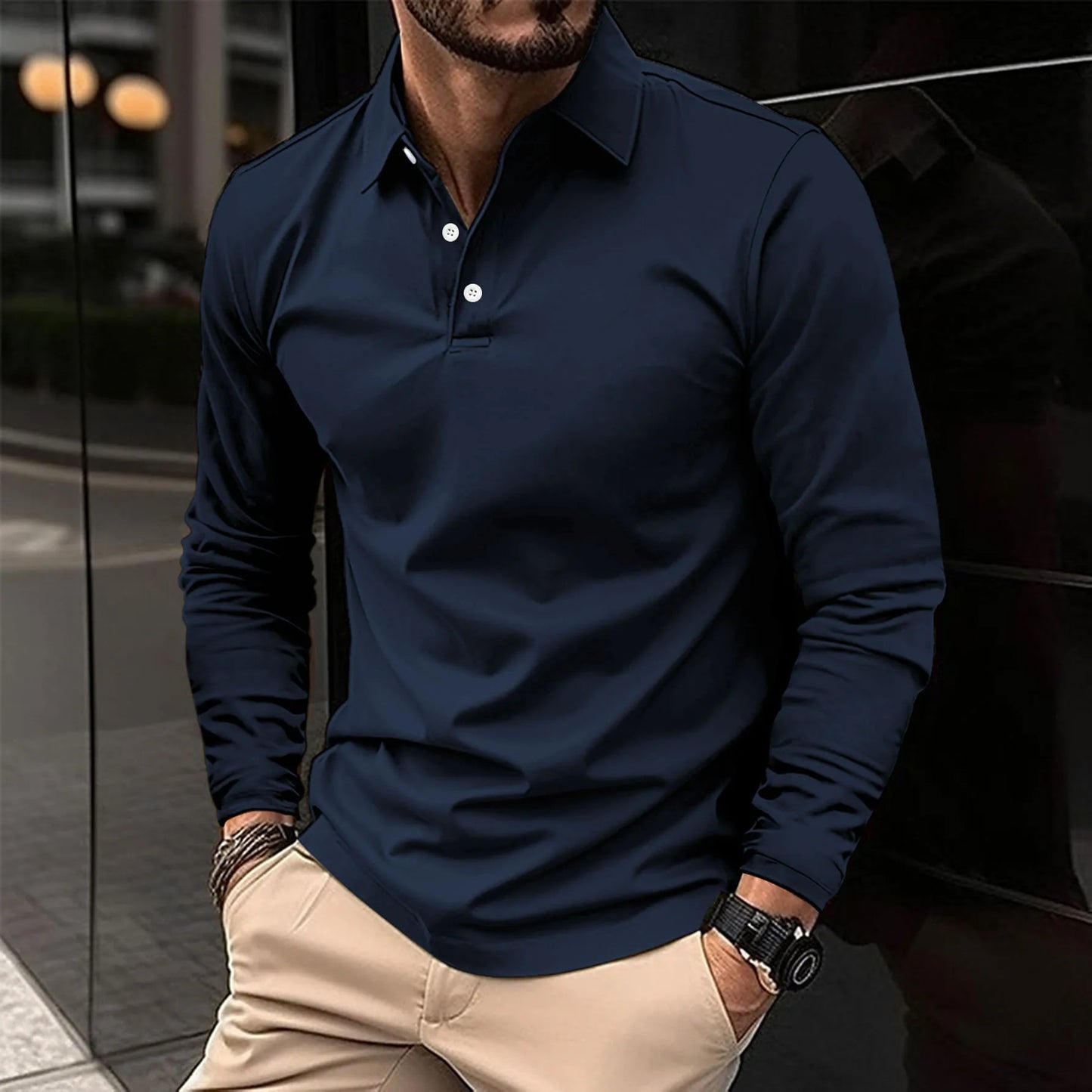 Street Wave Nicolas Cotton Blend Polo Shirt For Modern Men Breathable Comfort Everyday Essential Style
