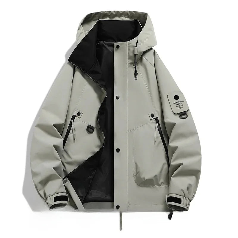 Street-Wave Hooded Ski Jacket Weatherproof Unisex Long Sleeve For Outdoor Adventurers