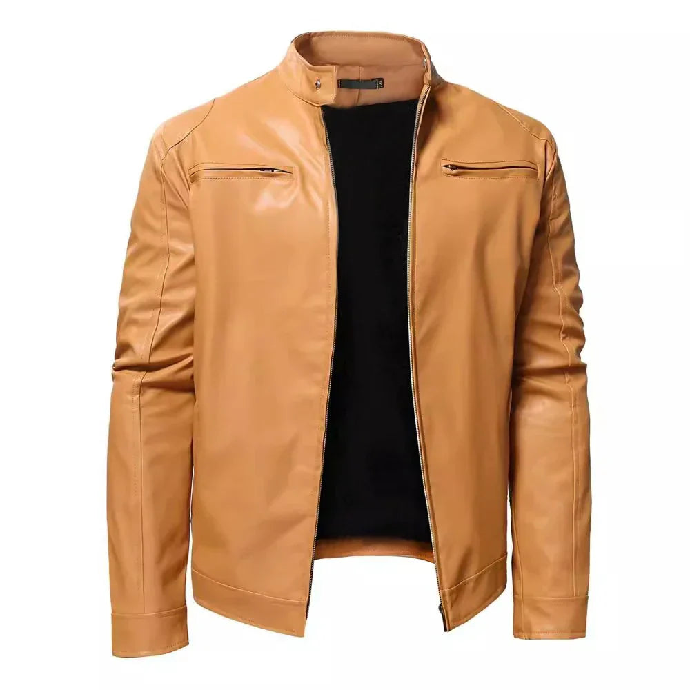 Street Wave Timeless Leather Jacket With Biker Charm For Men Iconic Rocker Style