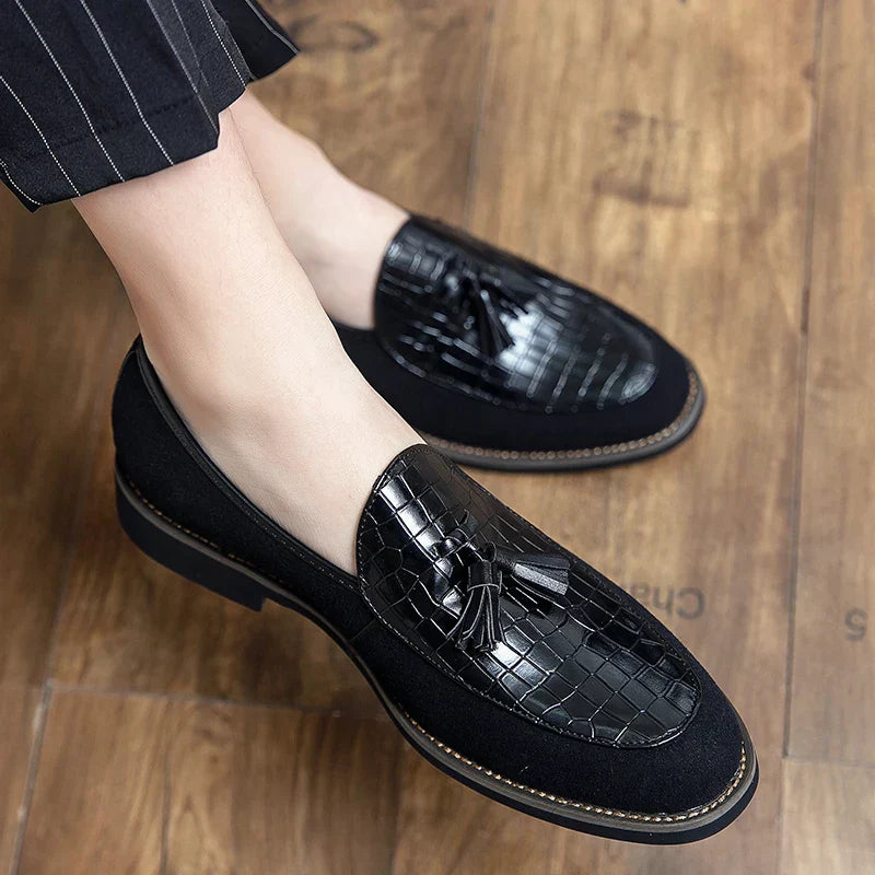 PrestigeLoafers Men's Tassel Leather Loafers Slip On Comfort For Office And Casual Wear