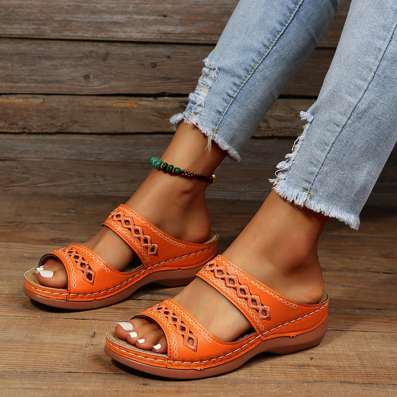 Street Wave Nora Orthopedic Sandals For Women With Arch Support And Cushioned Footbed