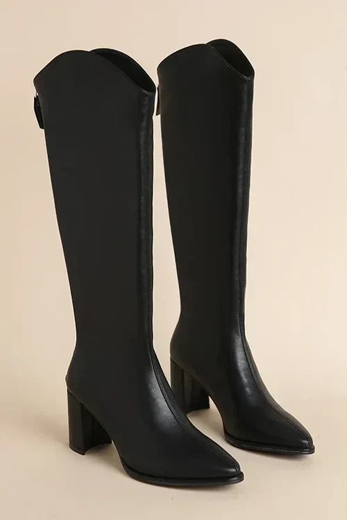 Street-wave Knee-High Boots For Women - Elegant Comfort, Pointed Toe, High Heel