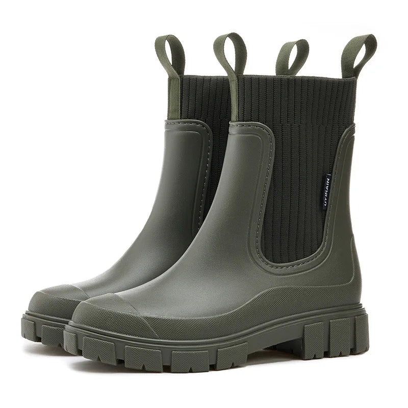 Street-wave Waterproof Ankle Boots For Women With Chunky Sole Modern Durable Style