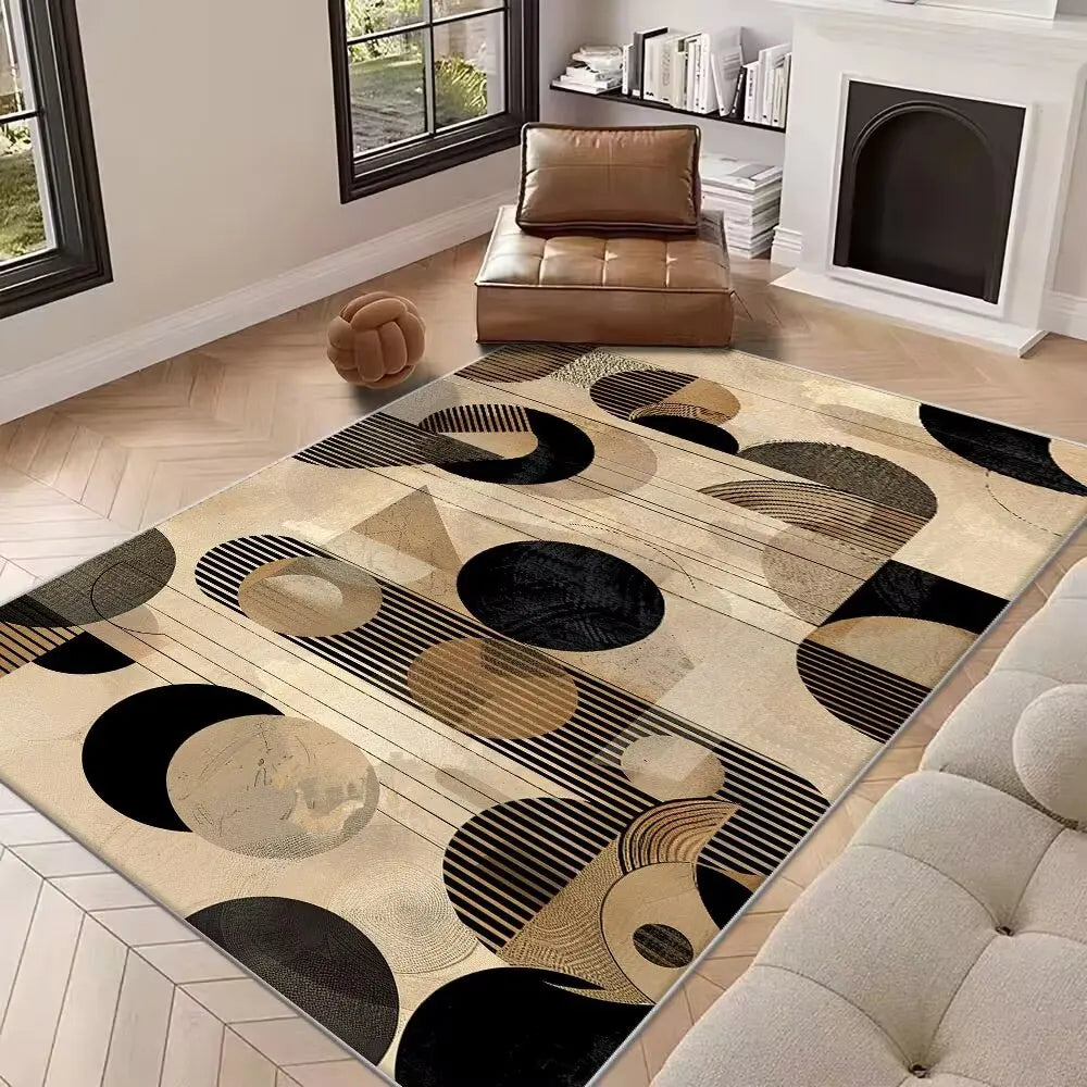 Eprolo Abstract Modern Large Living Room Rug Non Slip Washable For Home