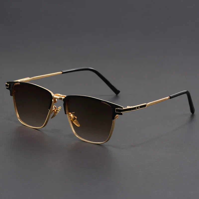 Voltage Polarized Titanium Sunglasses by Street-Wave Ultra Lightweight Half Frame with Glare Free Lenses