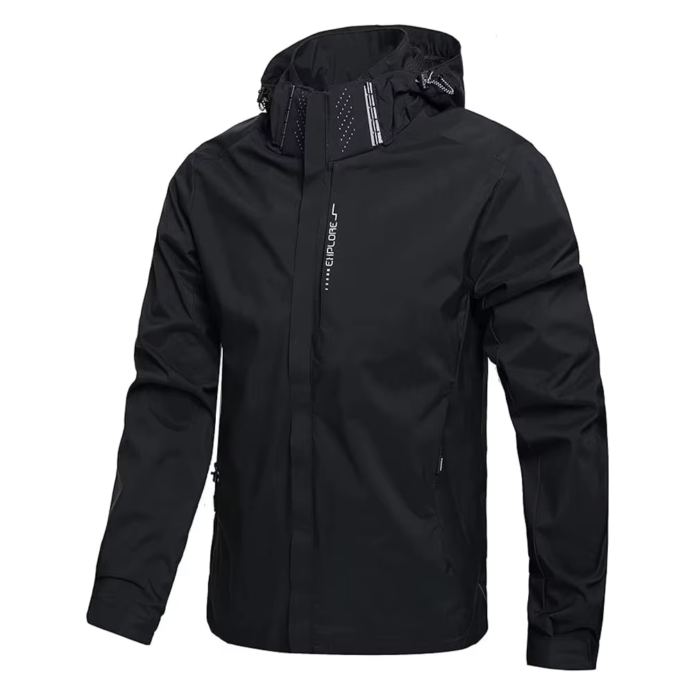 Street-Wave Men's Lightweight Waterproof Hooded Rain Jacket for Hiking and Outdoor Adventures
