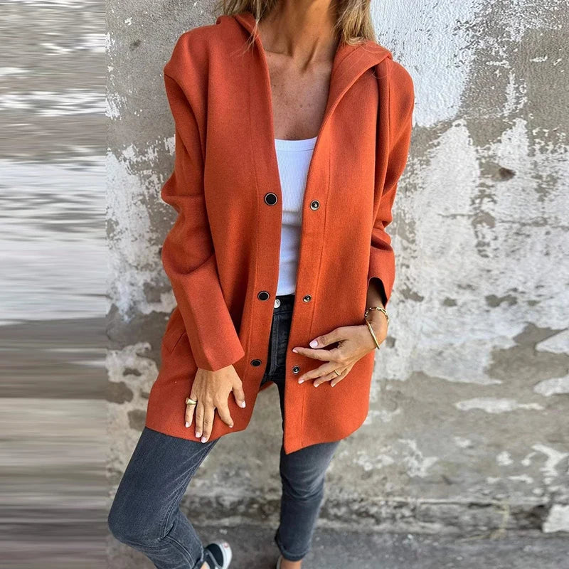 Street Wave Grey Lightweight Hooded Jacket With Pockets For Everyday Urban Comfort Women