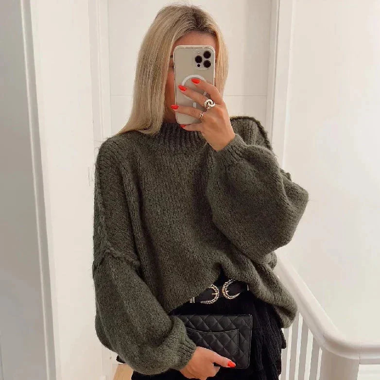 Street-wave Rosalind Oversized Knit Sweater For Women Cozy Comfort And Elegant Style