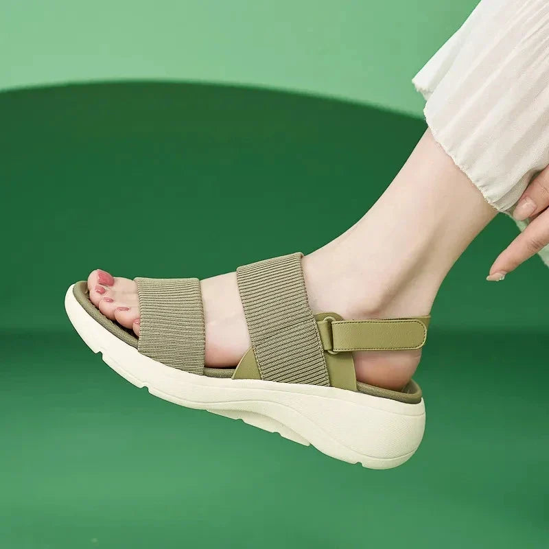 Beige Comfort Sandals For Women By Street-Wave With Ergonomic Footbed And All-Day Cushioning