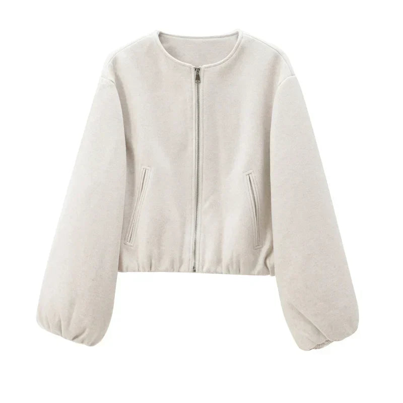 Street-Wave Gabrielle Zip-Up Bomber Jacket Women Pockets
