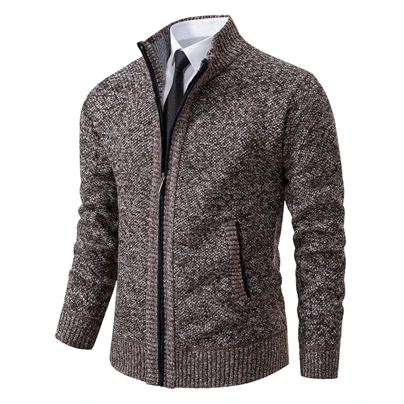 Street-Wave Men's Fleece Vest Slim Fit Stand Collar Zipper Soft Warm Layering Outerwear