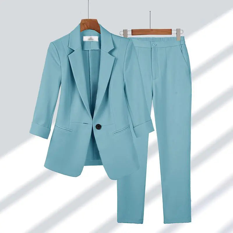 Street-wave Premium Women's Two-Piece Suit With Jacket And Pants Elegant Tailored Fit For Professionals