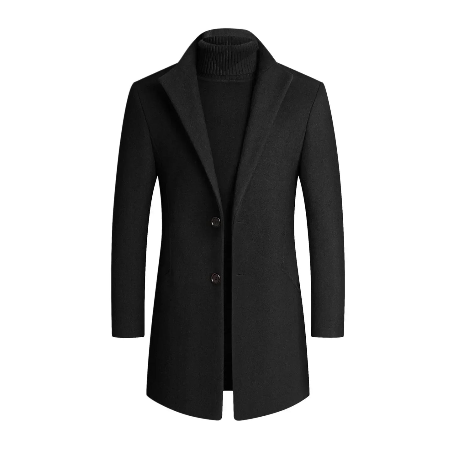 Streetwave Traditional Wool Coat for Men Windproof Warmth All Weather Dry Comfort