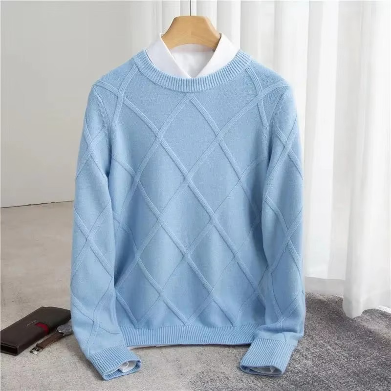 Street-Wave Mens Classic Cashmere Crewneck Sweater For Warmth And Timeless Style Everyday Cozy