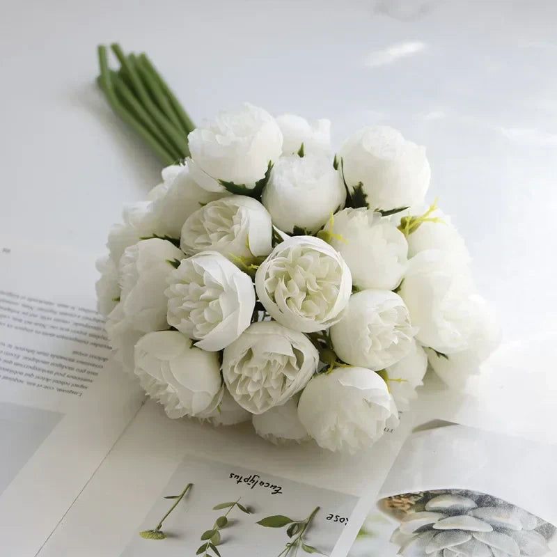 Tranquility Silk Floral Peony Bouquet