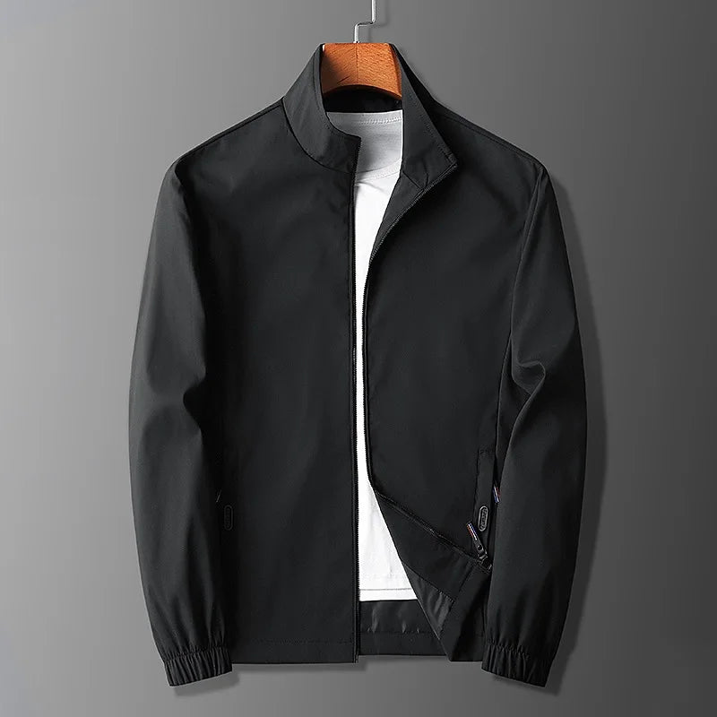 Street-Wave Nordic Flair Men's Jacket Slim Fit Lightweight Stand Collar Zipper Pockets Breathable Comfort
