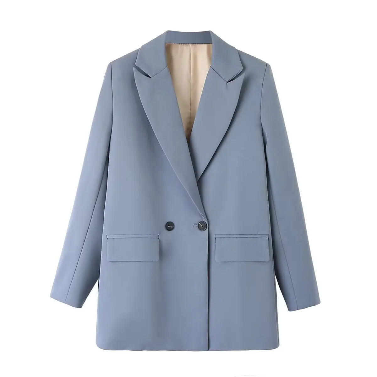 Street-Wave Blazer Coat For Modern Professionals, Timeless Elegance, Warm Polyester, Practical Pocket