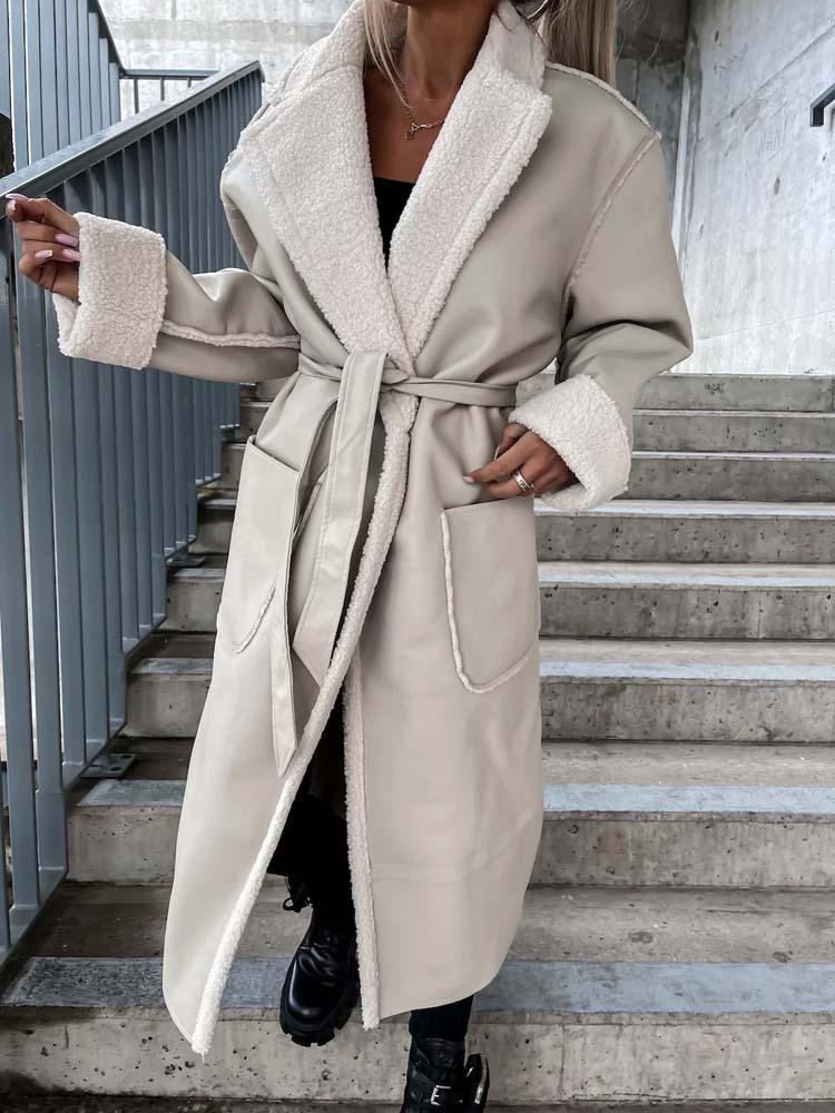 Street-Wave Womens Long Shearling Coat Elegant Versatile Outerwear for Stylish Women