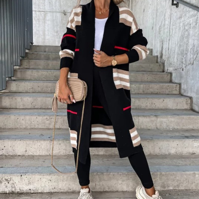 Streetwave Long Cardigan Vest With Unique Design For Trendy Women Weather Ready Autumn Warmth